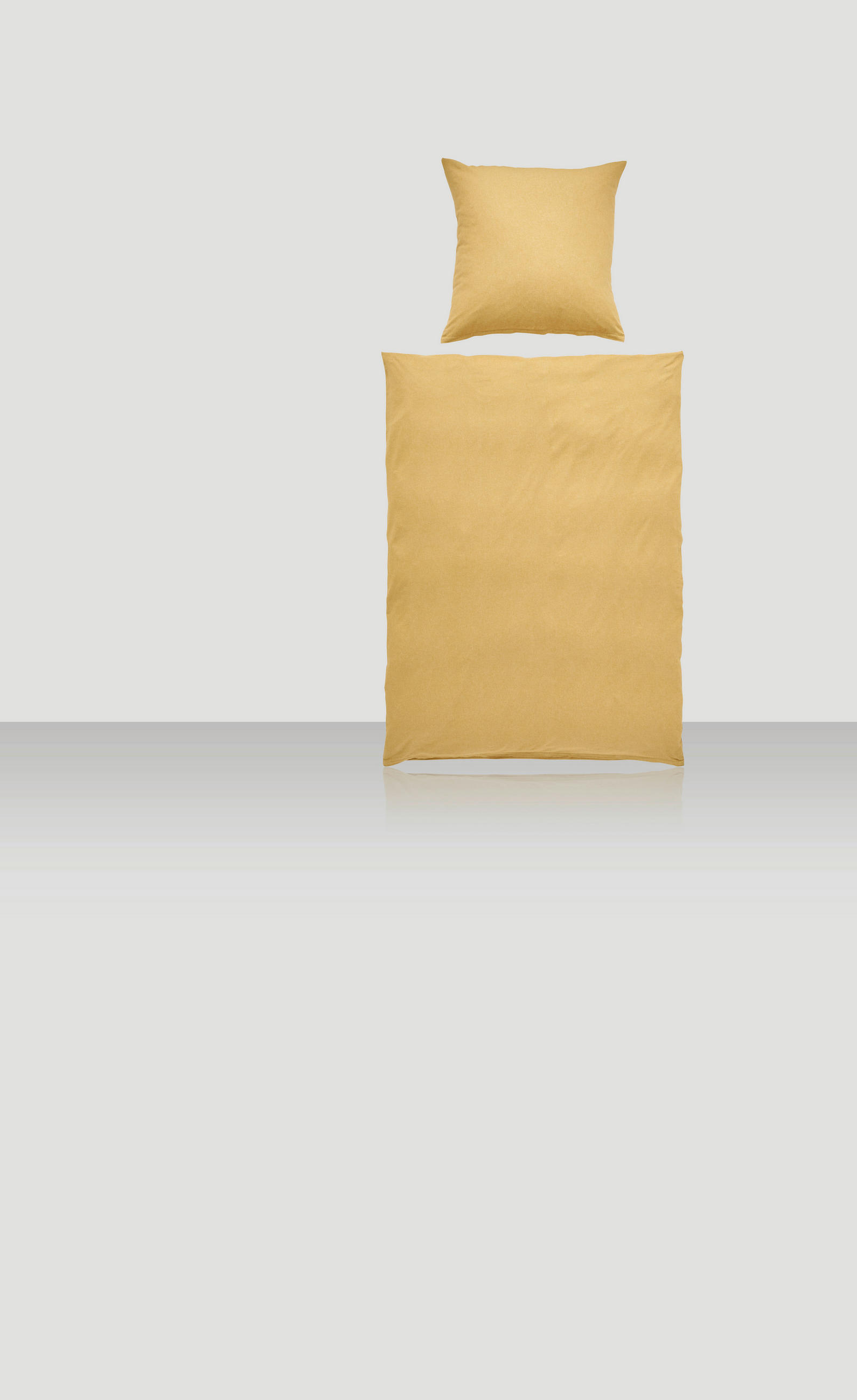 Thumbnail - Novel Bettwäsche, Gold, Textil, Uni, 155x220 cm, Textiles Vertrauen - Oeko-Tex®, pflegeleicht, atmungsaktiv, hautfreundl...