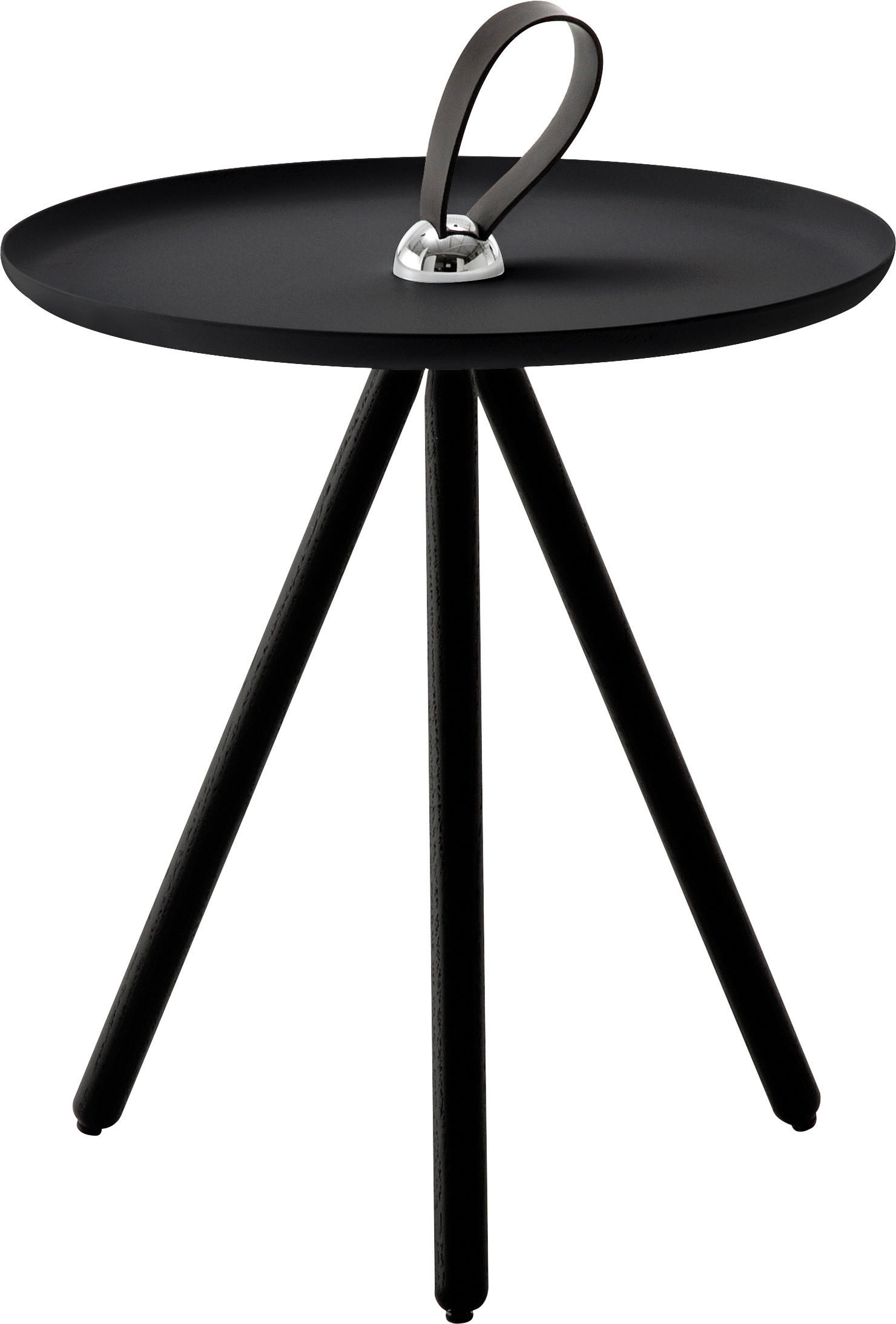 BEISTELLTISCH 40/40/45 cm Eiche massiv Schwarz rund  - Schwarz, Design, Holz/Metall (40/40/45cm) - Rolf Benz
