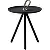 BEISTELLTISCH 40/40/45 cm Eiche massiv Schwarz rund  - Schwarz, Design, Holz/Metall (40/40/45cm) - Rolf Benz