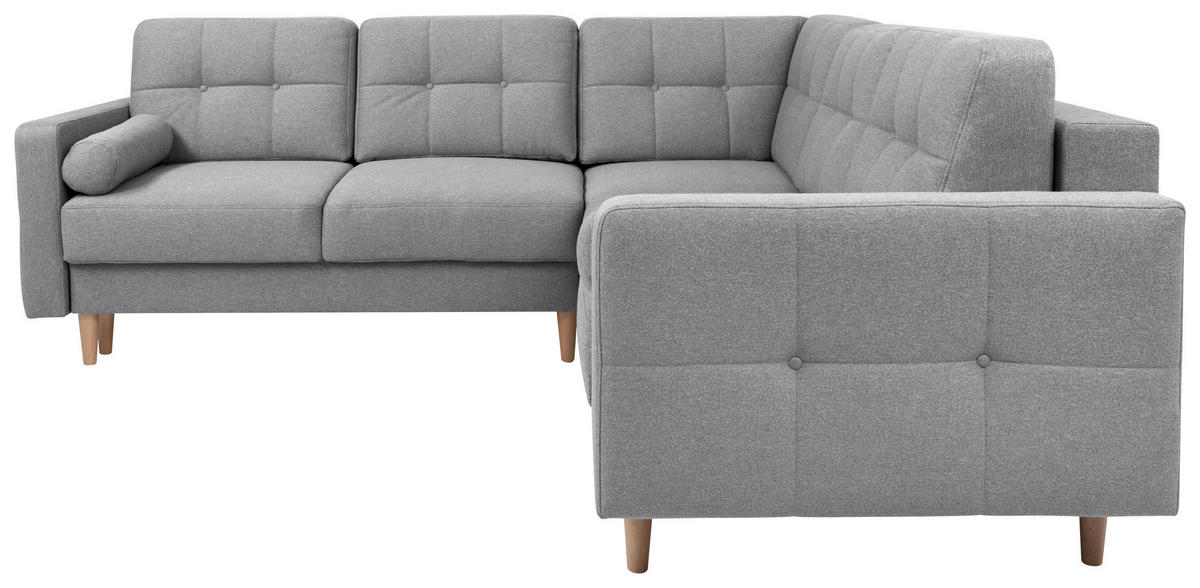 SAROKKANAPÉ textil sötétszürke  - Wotan tölgy/sötétszürke, Konventionell, textil/fa (242/242cm) - MID.YOU