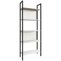HYLLA i 62/165/24 cm vit, svart  - vit/svart, Design, metall/trämaterial (62/165/24cm) - MID.YOU