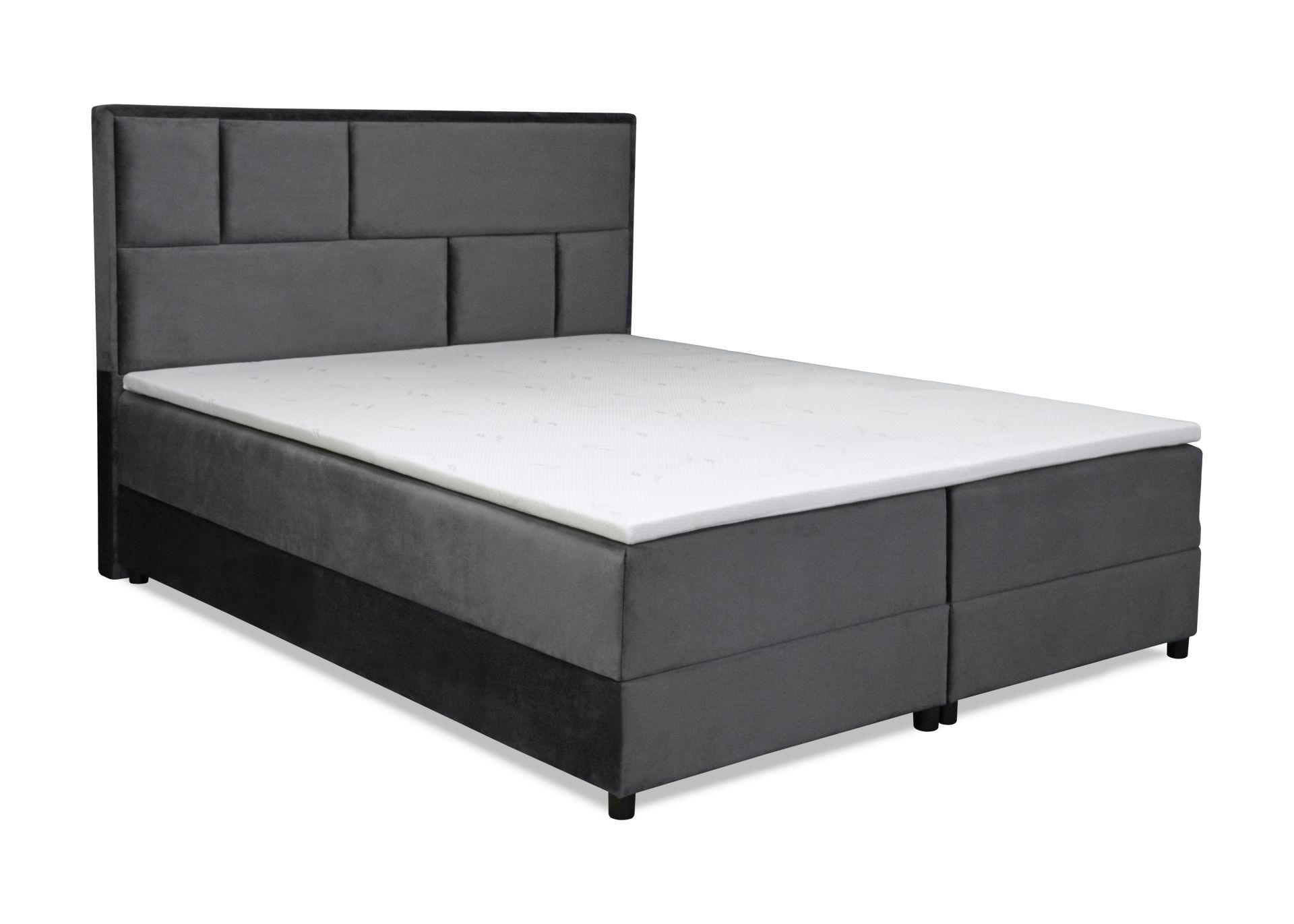 BOXSPRING KREVET 160/200 cm     siva  - siva/crna, Moderno, drvni materijal/drvo (160/200cm) - Hom`in