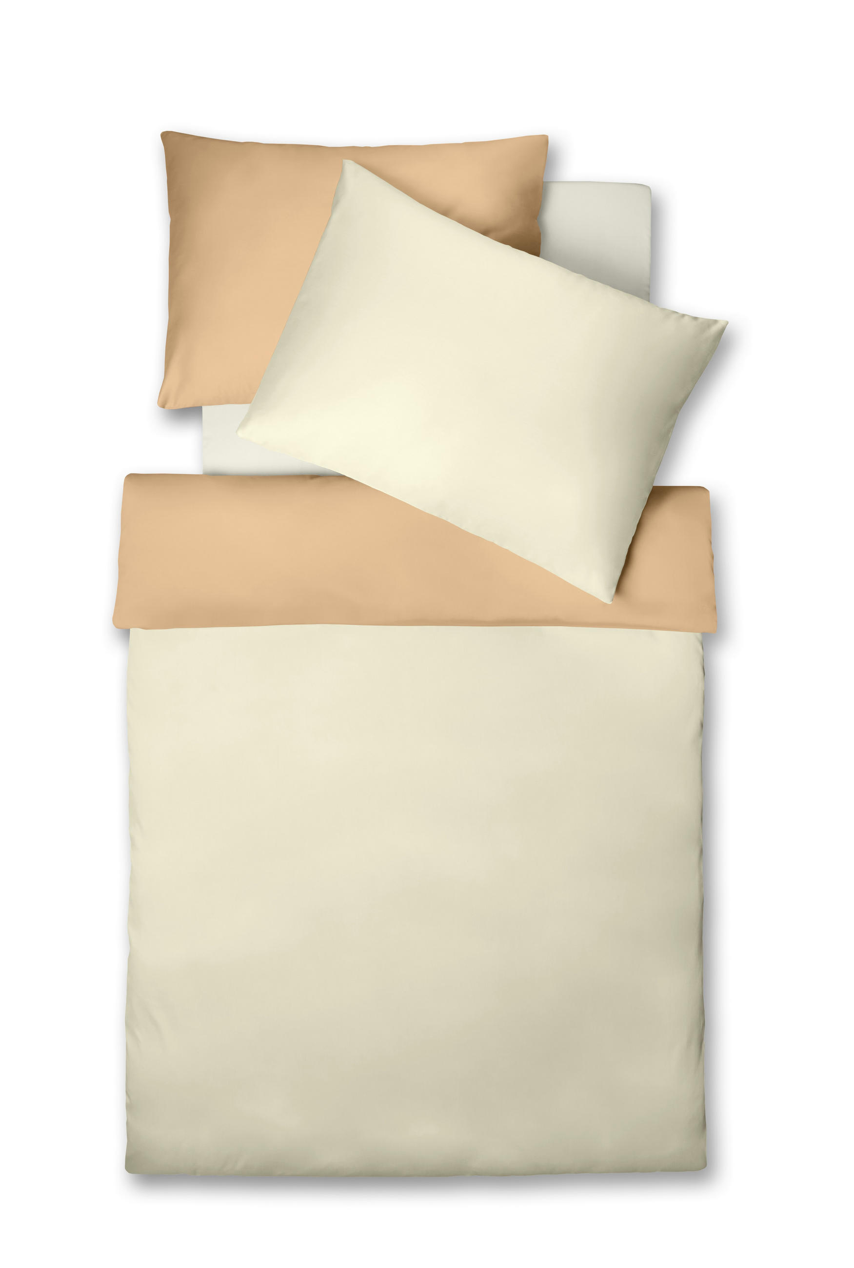 KÉTOLDALAS ÁGYNEMŰHUZAT 140/200 cm  - krém/homok, Basics, textil (140/200cm) - Fleuresse