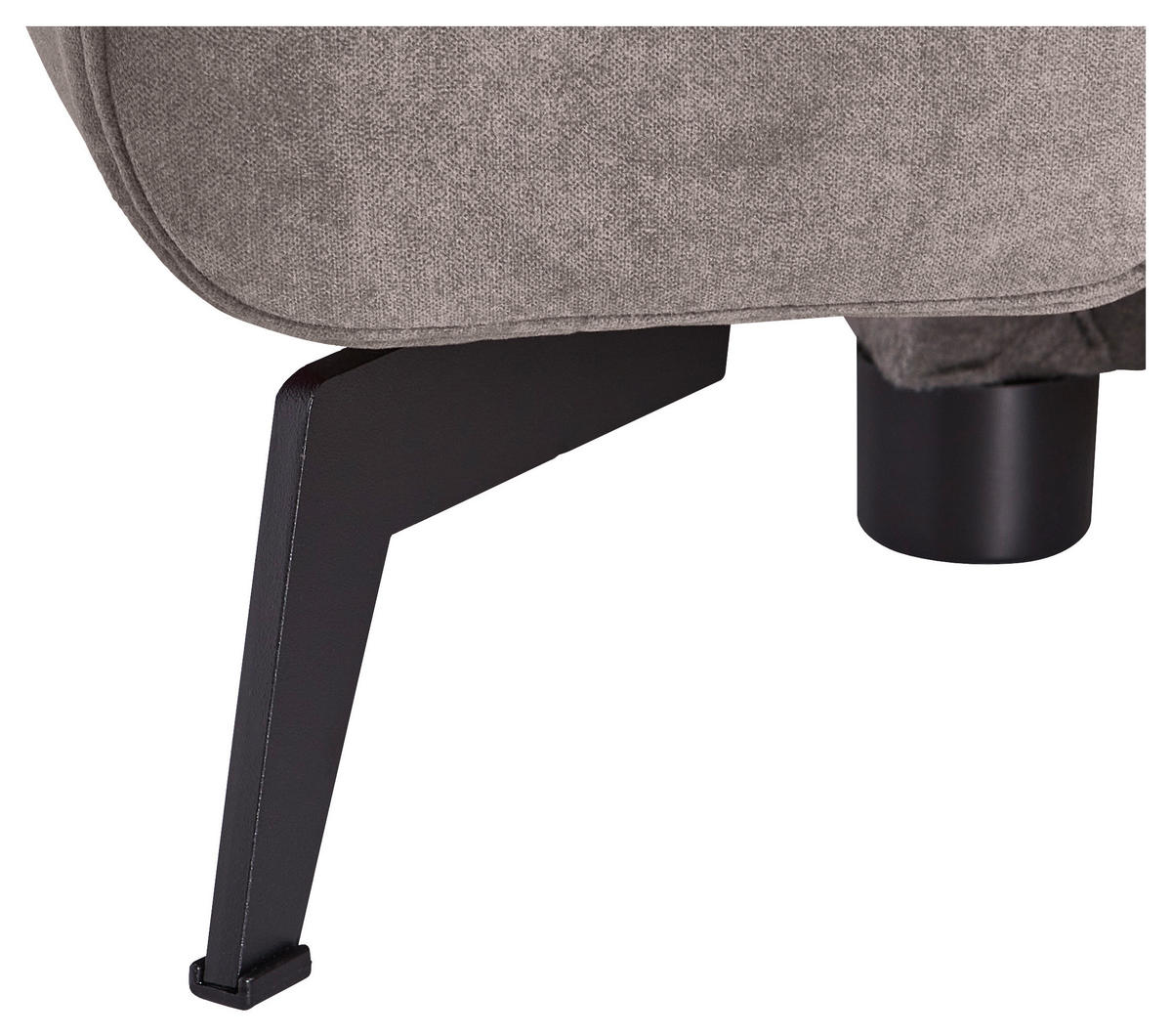 ECKSOFA in Chenille Greige  275/257 cm  - Greige/Schwarz, KONVENTIONELL, Textil/Metall (275/257cm) - MID.YOU