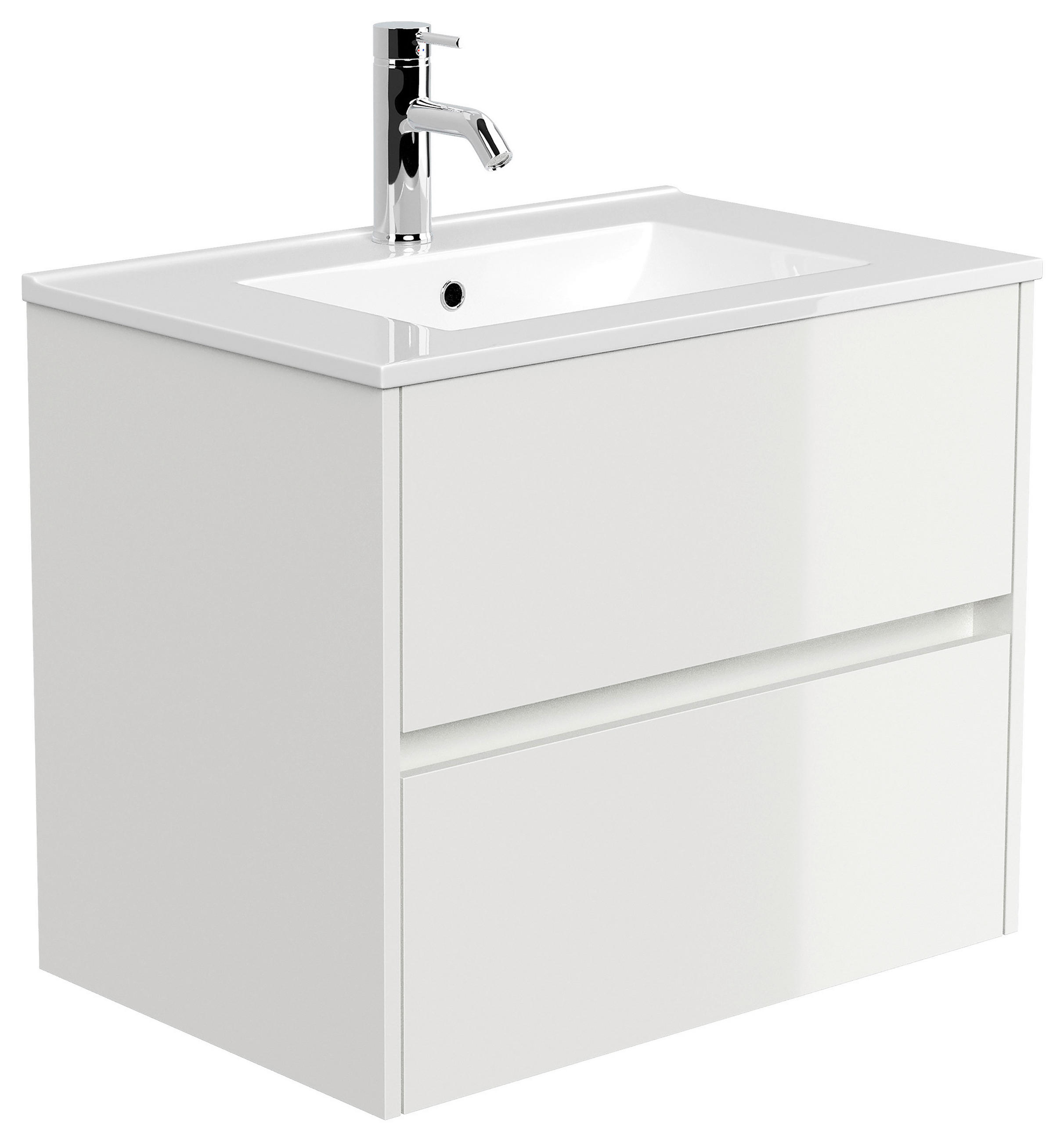 WASCHTISCHKOMBI  - Weiß Hochglanz/Weiß, MODERN, Keramik/Holzwerkstoff (71/58,7/46,5cm) - MID.YOU