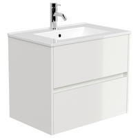 WASCHTISCHKOMBI  - Weiß Hochglanz/Weiß, MODERN, Keramik/Holzwerkstoff (71/58,7/46,5cm) - MID.YOU