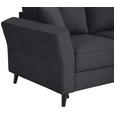 ECKSOFA in Velours Schwarz  - Schwarz, KONVENTIONELL, Holz/Textil (244/159cm) - Carryhome