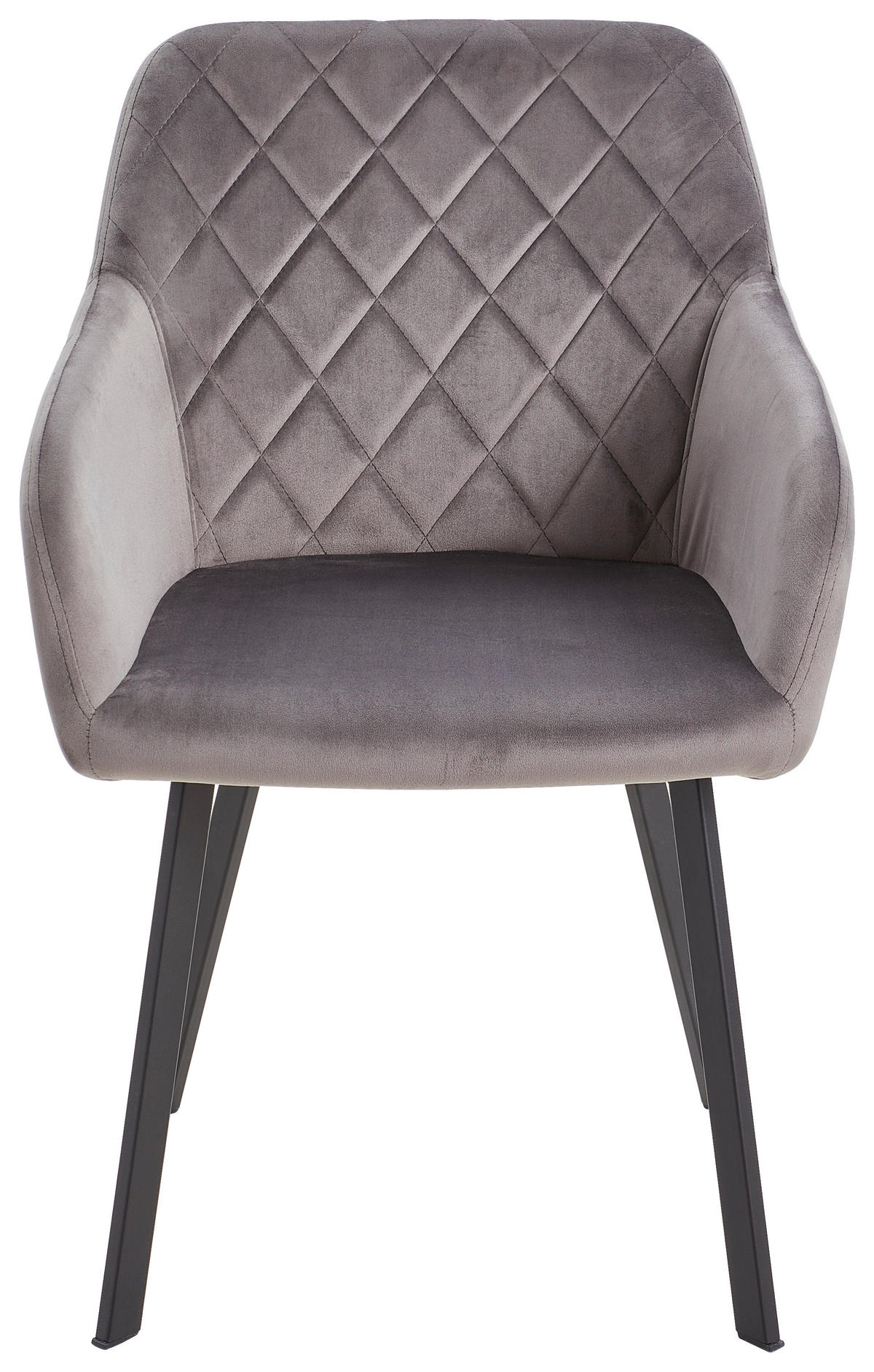 SCAUN CU BRAȚE in gri  - negru/gri, Modern, lemn/metal (54/87/64cm) - Livetastic