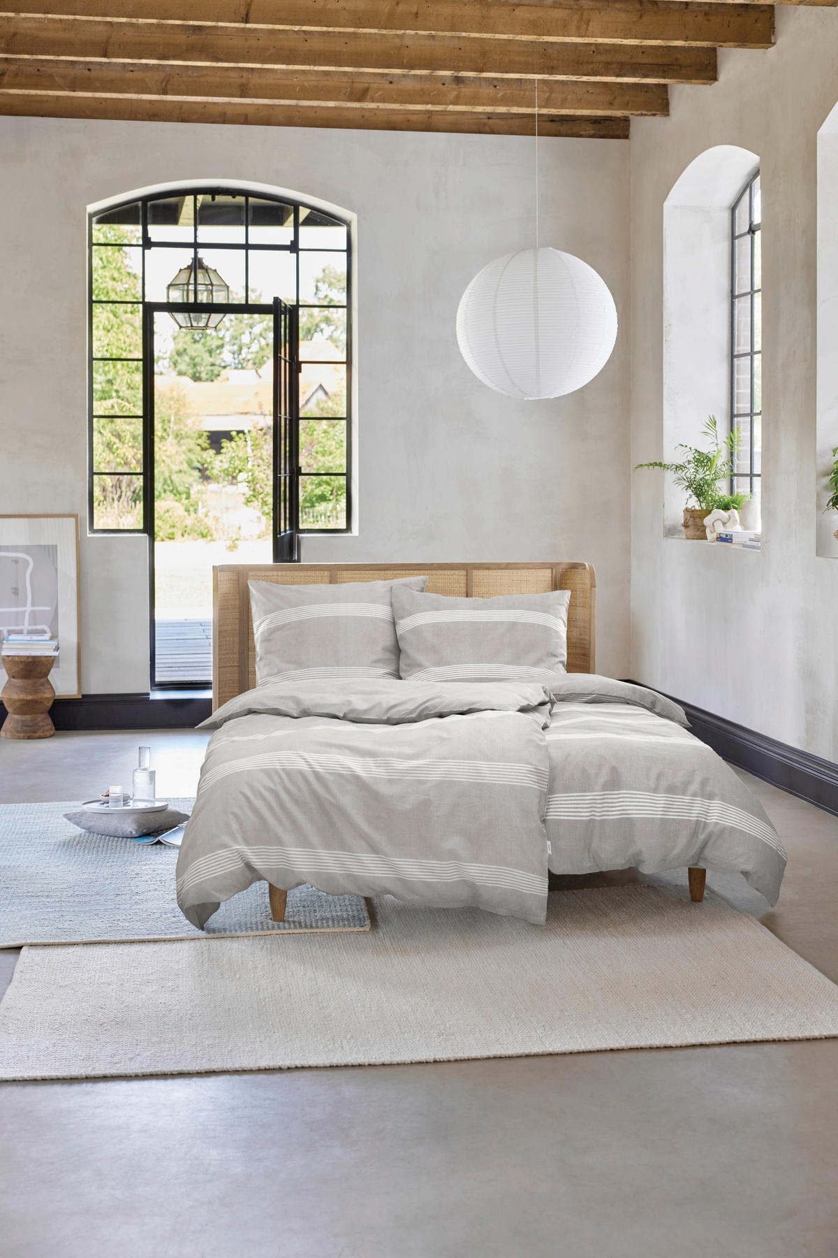 WENDEBETTWÄSCHE E-Cady Renforcé 200/200 cm  - Beige/Hellgrau, Basics, Textil (200/200cm) - Esprit