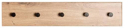 HAKENLEISTE in Schwarz, Eichefarben - Eichefarben/Schwarz, Basics, Holzwerkstoff/Metall (60/12/5cm)