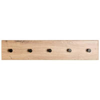 HAKENLEISTE  in Schwarz, Eichefarben  - Eichefarben/Schwarz, Basics, Holzwerkstoff/Metall (60/12/5cm)