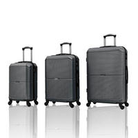 REISEKOFFERSET Anthrazit 3-teilig  - Anthrazit, Design, Kunststoff (48,5/76/30cm) - Novel