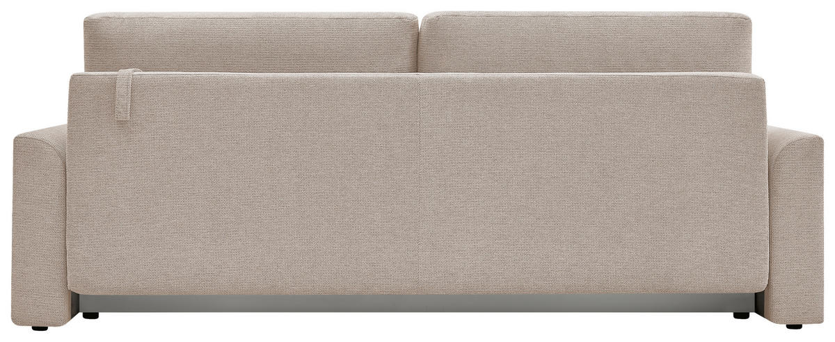 SCHLAFSOFA KIMMY Struktur Beige  inkl. Zierkissen, Rückenkissen, Bettkasten  - Beige/Schwarz, Design, Kunststoff/Textil (234/90/103cm) - P & B