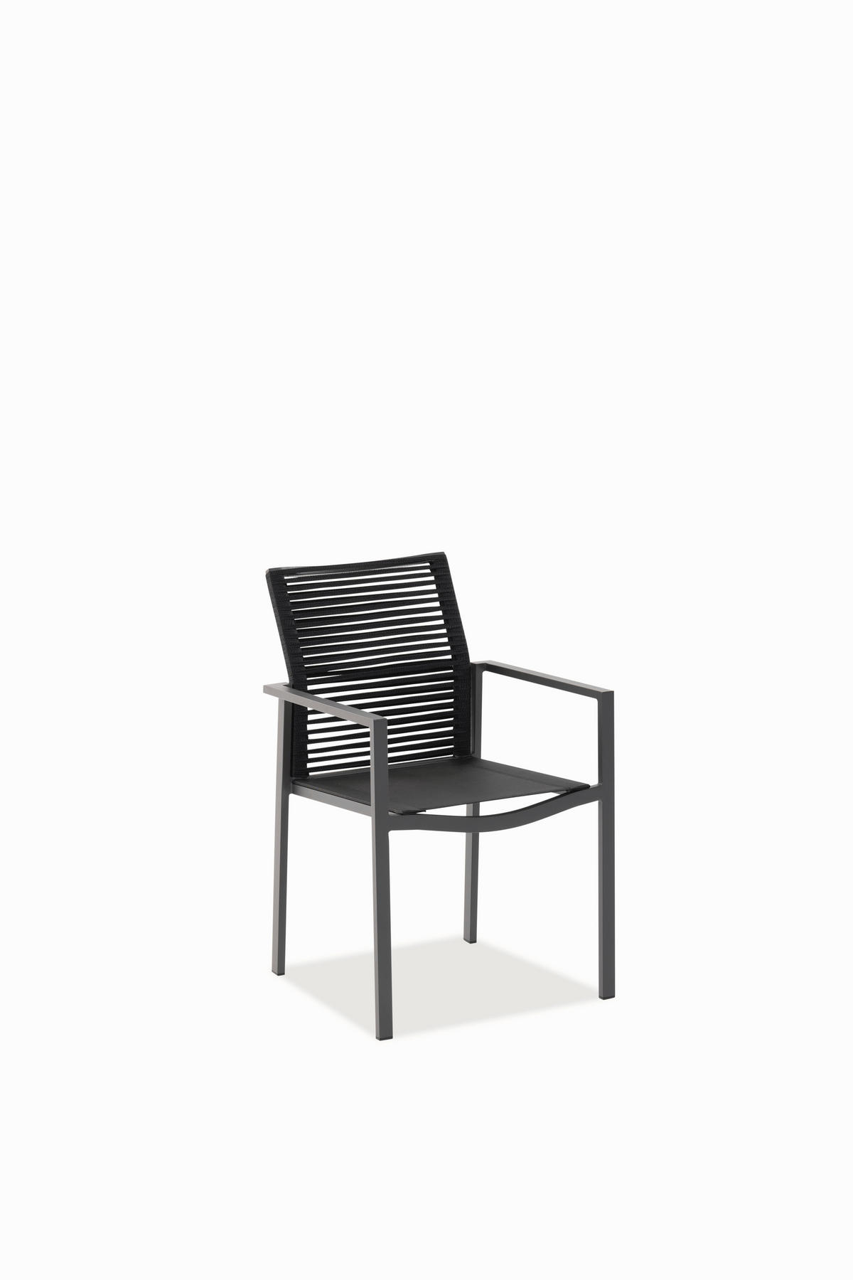 ARMLEHNSTUHL  stapelbar   Anthrazit, Schwarz  - Anthrazit/Schwarz, Design, Textil/Metall (56/88/61cm) - Niehoff Garden