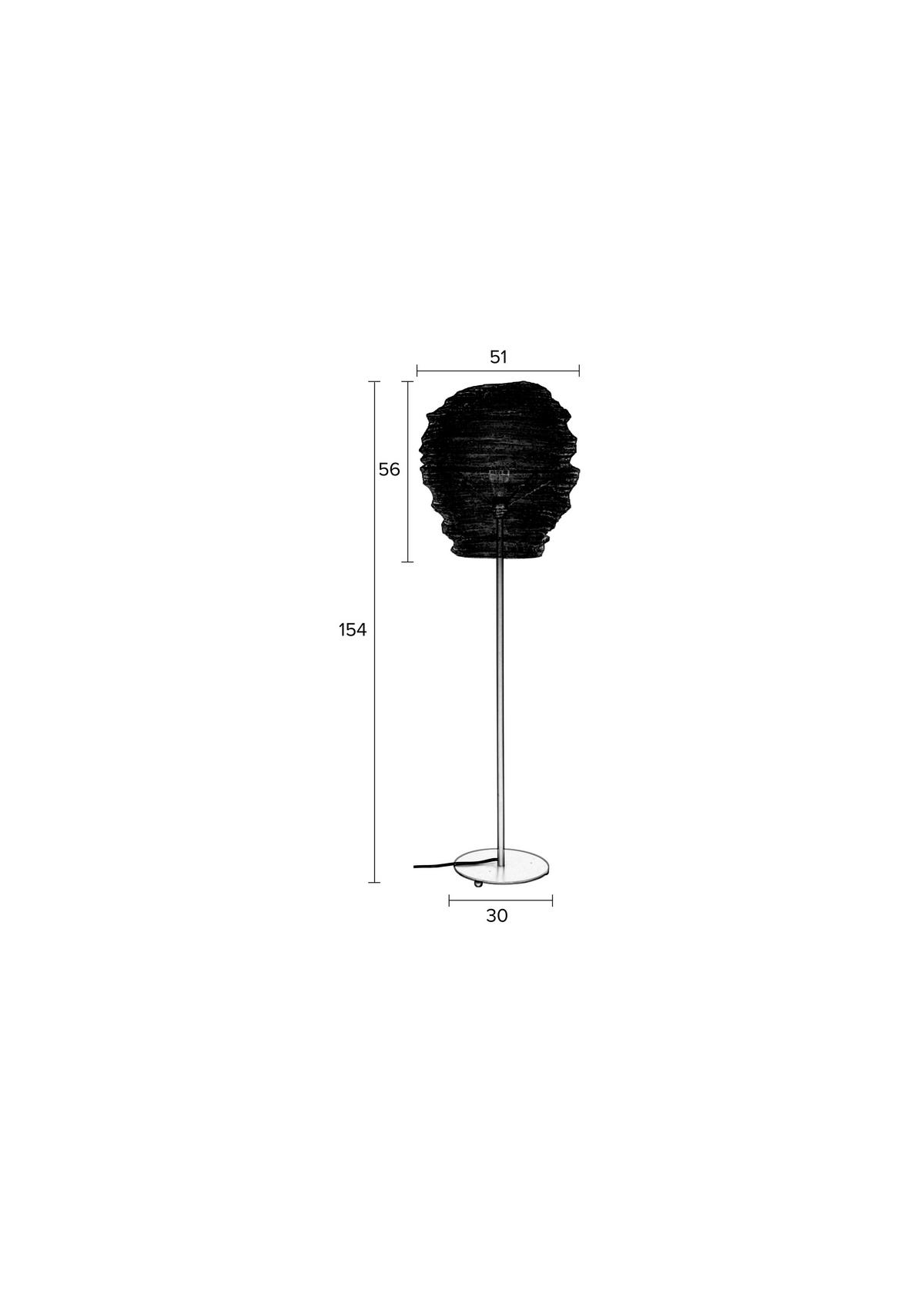 STEHLEUCHTE 51/154 cm    - Schwarz, Design, Metall (51/154cm) - Zuiver