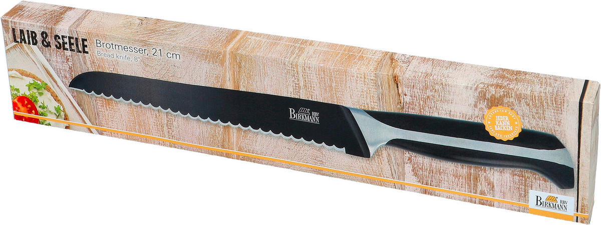 BROTMESSER Laib & Seele Edelstahl  - Schwarz, KONVENTIONELL, Metall (33,4/3,4/2,2cm) - Birkmann
