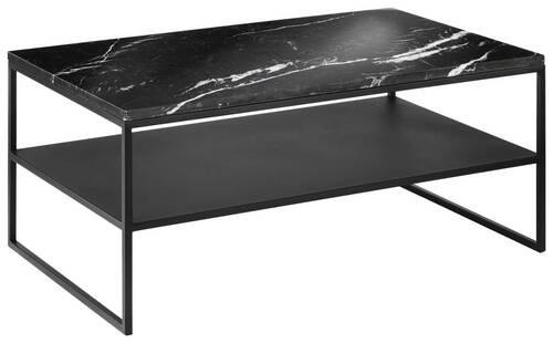 COUCHTISCH 100/60/41 cm rechteckig Schwarz  - Schwarz, Design, Stein/Metall (100/60/41cm) - Johann Jakob