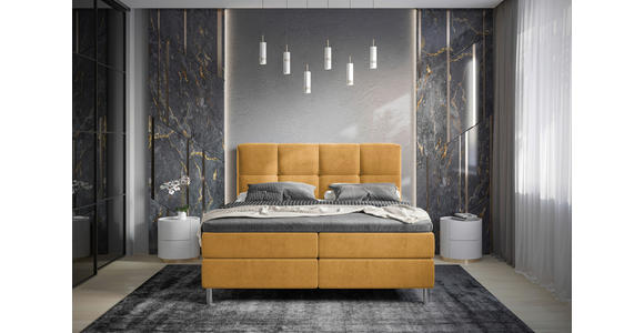 BOXBETT 180/200 cm  in Orange, Currygelb  - Chromfarben/Currygelb, Design, Holz/Holzwerkstoff (180/200cm) - Esposa