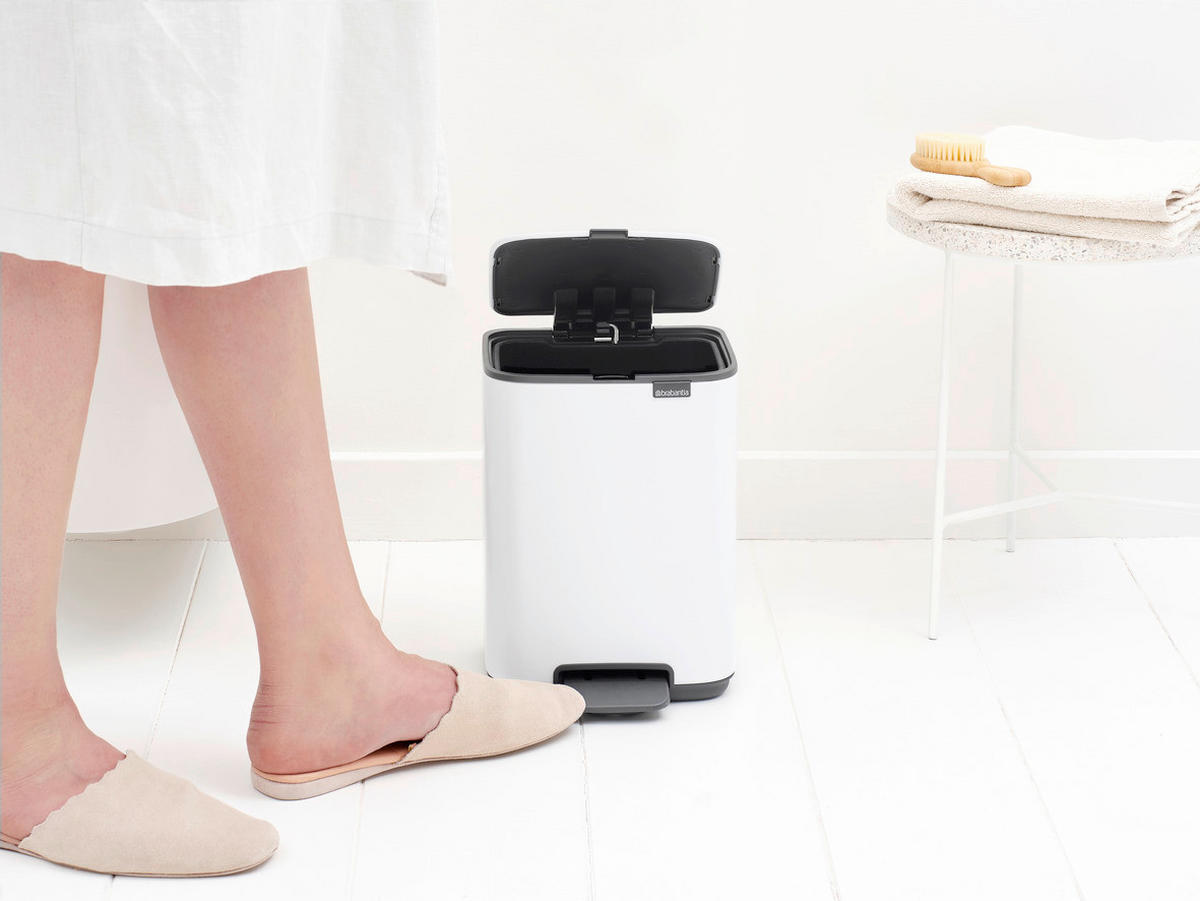 KANTA SA PAPUČICOM  4 l   - bela/antracit, Konvencionalno, metal/plastika (20/26,8/20,5cm) - Brabantia