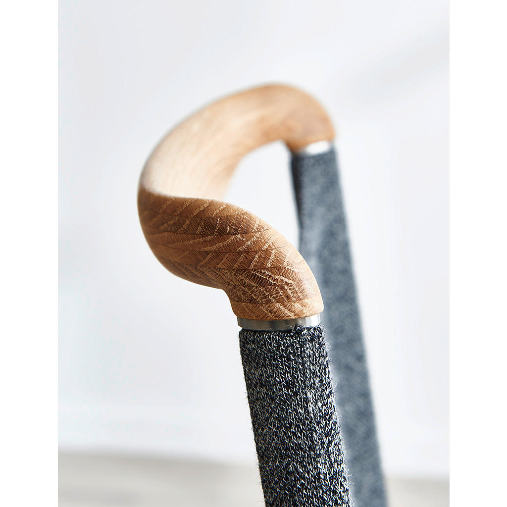 Thumbnail - Venjakob Schwingstuhl, Grau, Edelstahl, Holz, Metall, Textil, Wildeiche, Streifen, Rundrohr, C-Form, 49x101x61 cm, Golde...