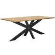 ESSTISCH in Holz 200/100/77 cm  - Eichefarben/Schwarz, Design, Holz/Metall (200/100/77cm) - Linea Natura