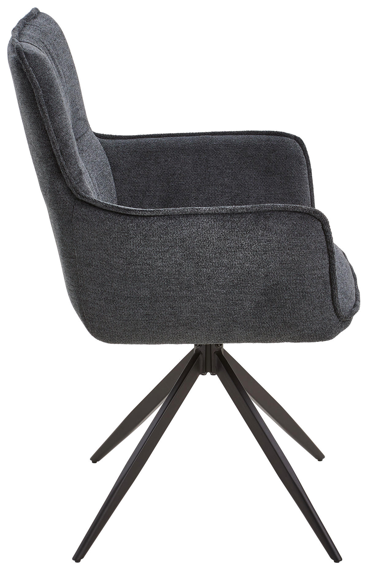 ARMLEHNSTUHL  in Eisen Mikrofaser  - Dunkelgrau/Schwarz, Modern, Holz/Textil (58/94/61cm) - Livetastic