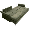 ECKSOFA in Chenille Olivgrün  - Schwarz/Olivgrün, KONVENTIONELL, Textil/Metall (291/153cm) - Hom`in