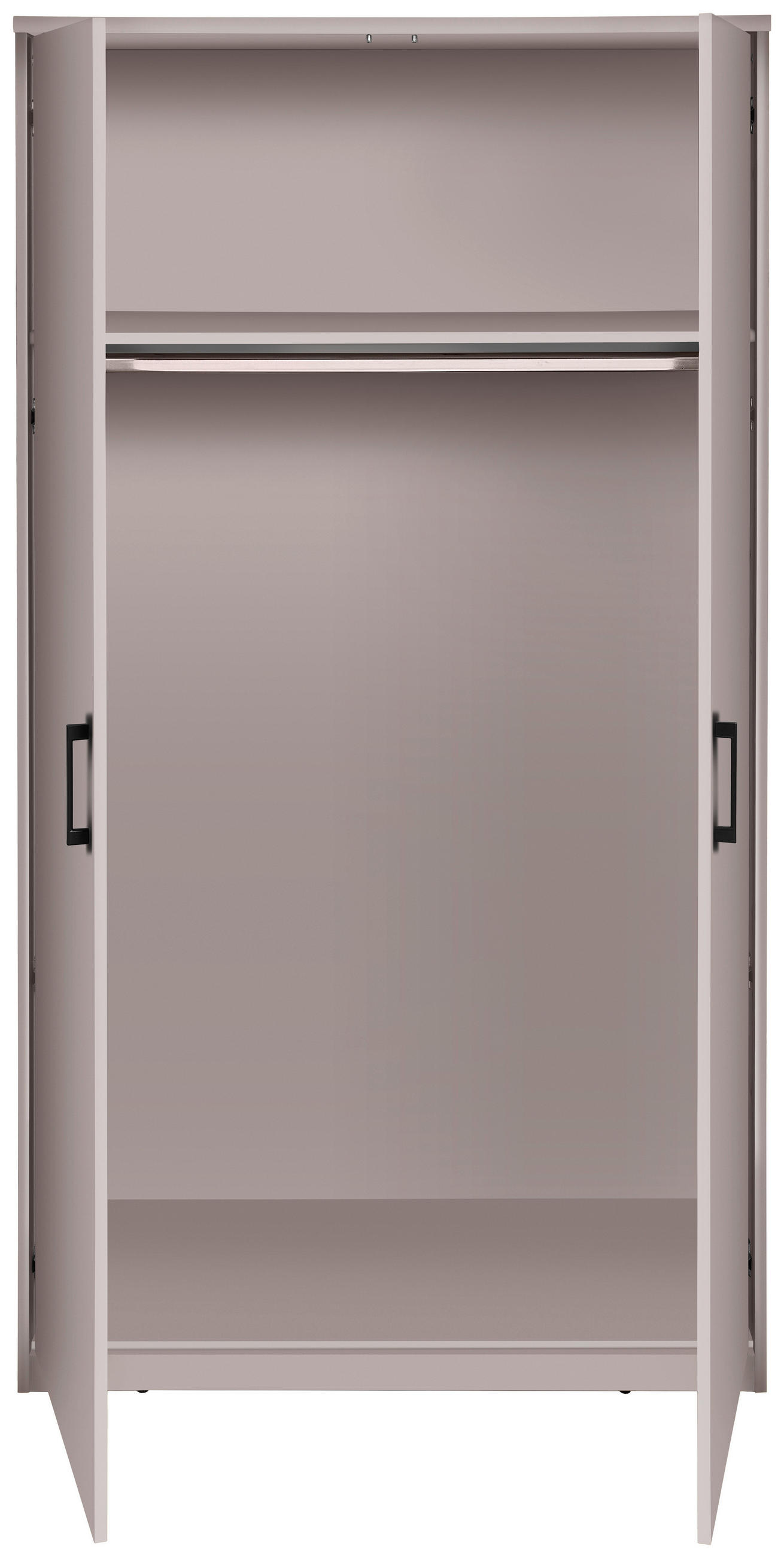 DREHTÜRENSCHRANK 106/194/54 cm,  in Kaschmir, 2-türig  - Kaschmir/Schwarz, Basics, Holzwerkstoff/Metall (106/194/54cm) - Xora