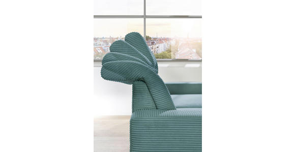 ECKSOFA inkl. Funktion Petrol Cord  - Petrol/Schwarz, KONVENTIONELL, Textil/Metall (290/178cm) - Cantus