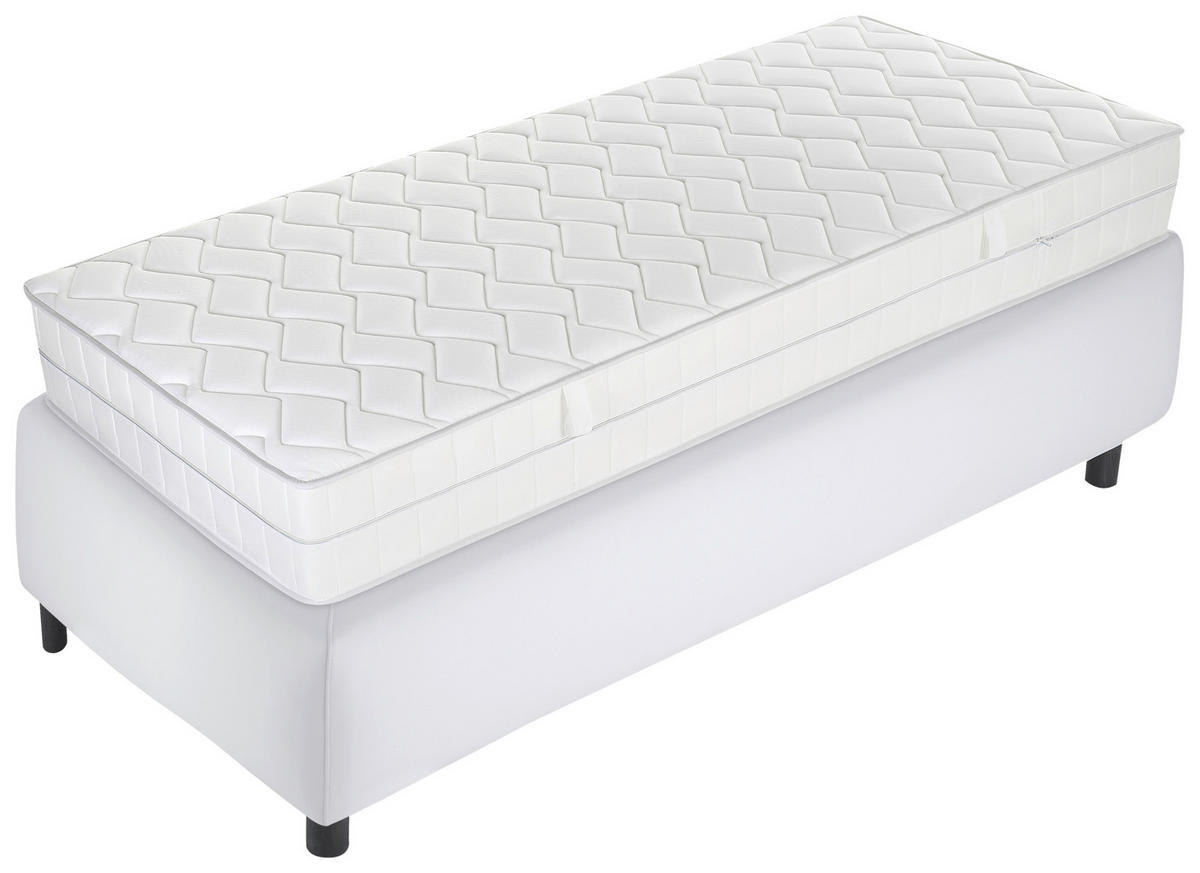 KALTSCHAUMMATRATZE 100/200 cm, Höhe ca.: 15 cm, H2 + H3 = mittel + fest, 5-Zonen - Weiß, Basics, Textil (100/200cm) - P & B