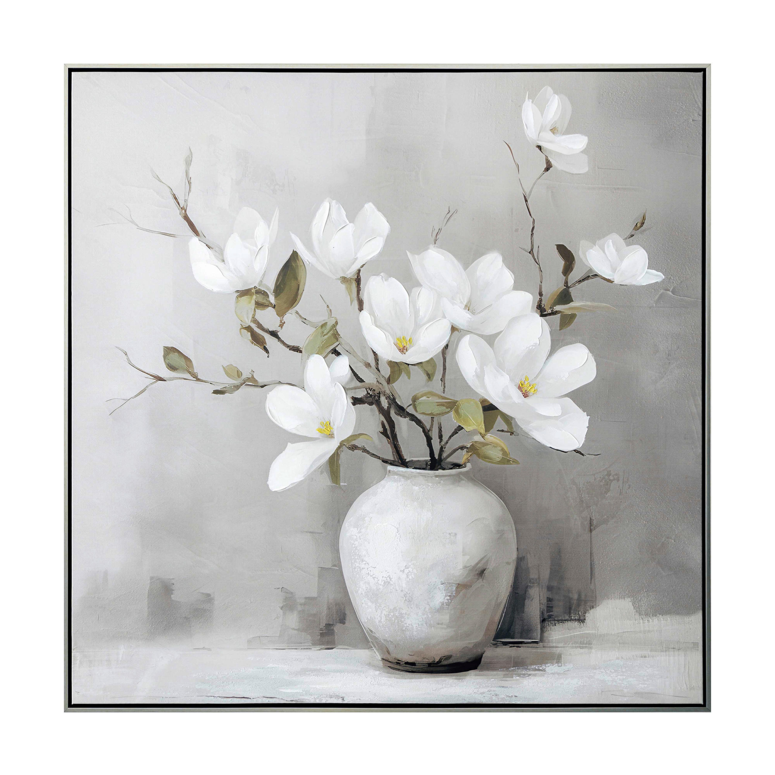 TISAK NA PLATNU 100/100 cm - siva/srebrne boje, Natur, drvo/tekstil (100/100cm) - Monee