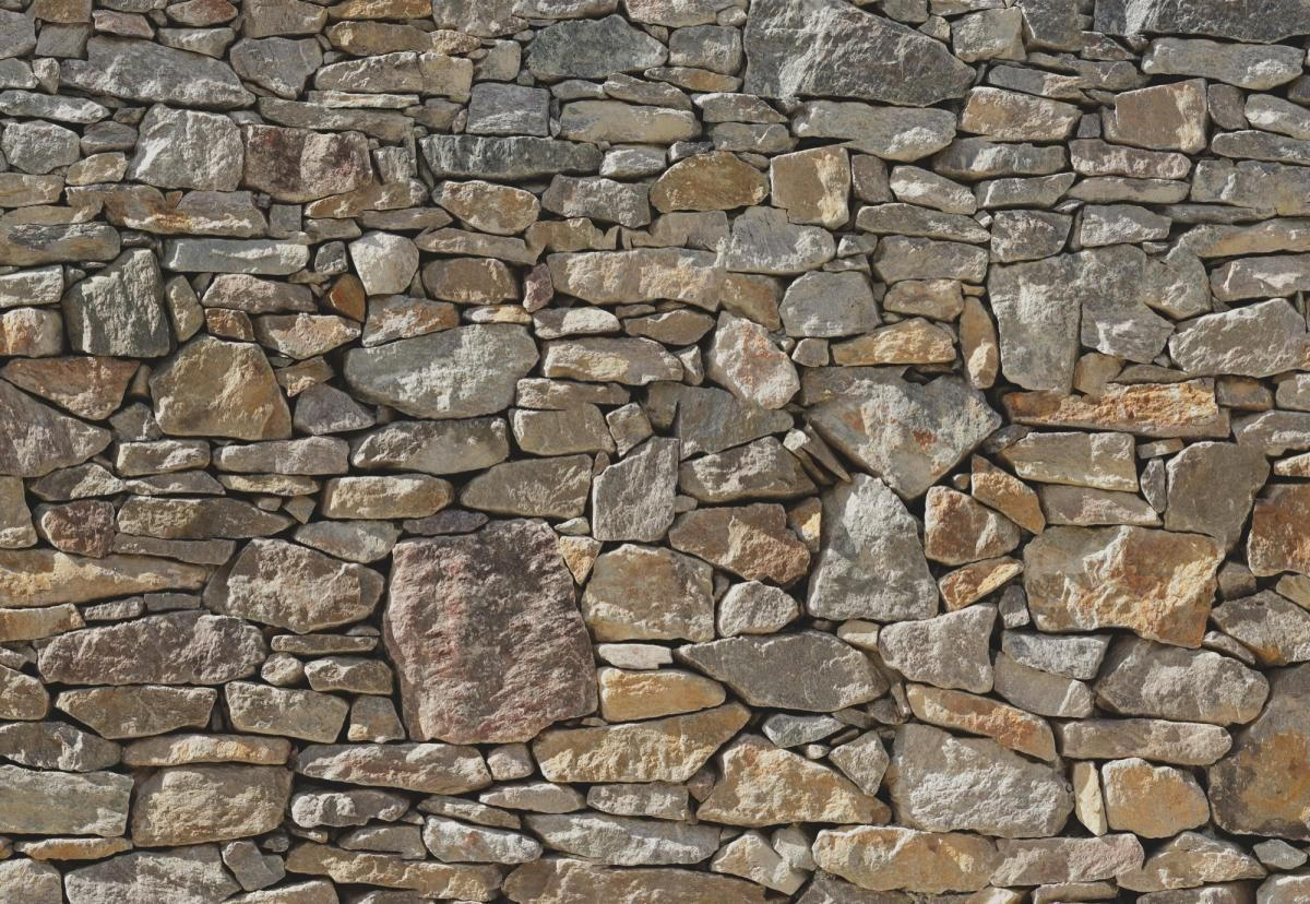 FOTOTAPETE Stone Wall  - Braun/Grau, Natur, Papier (368/254cm) - Komar