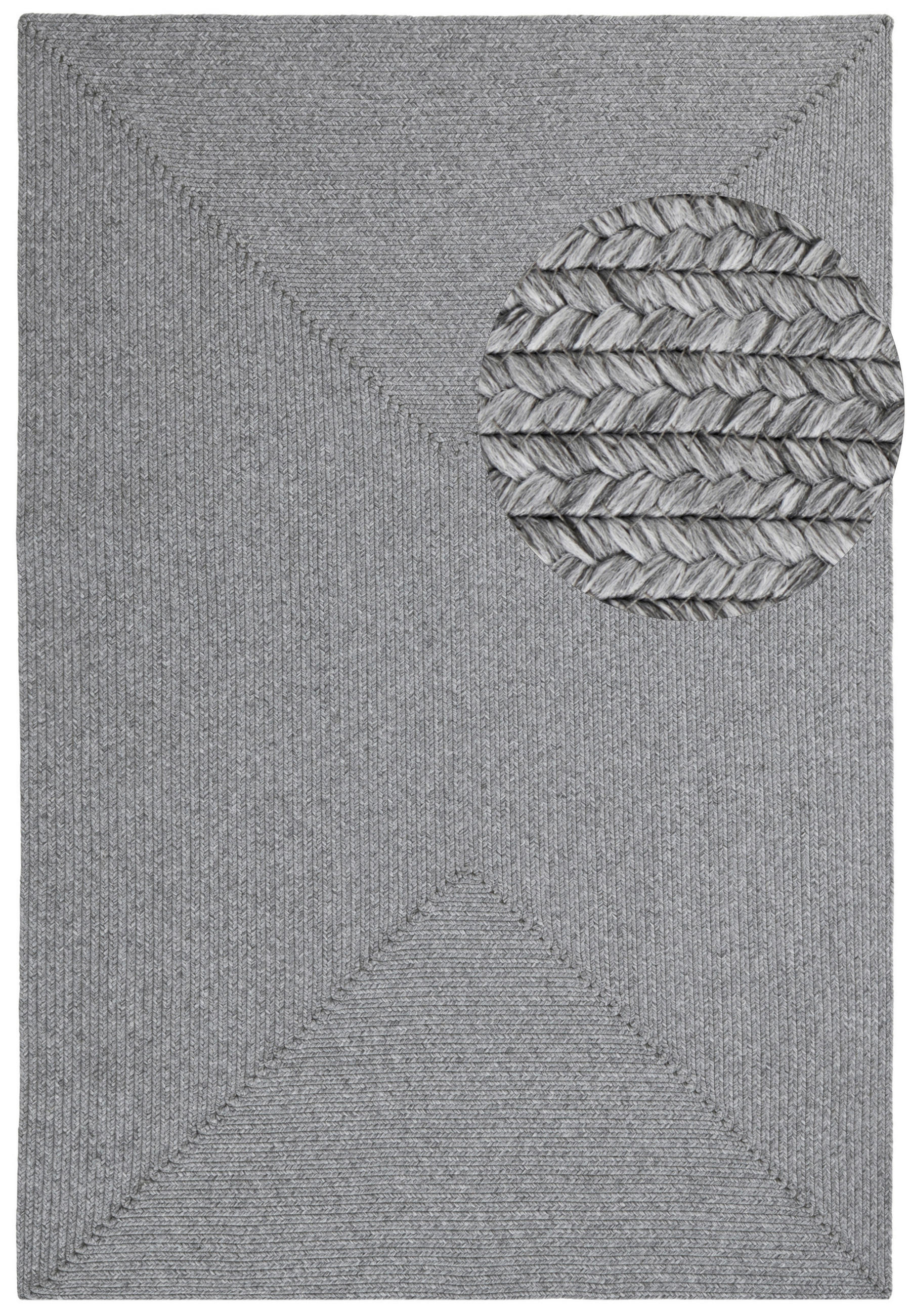 OUTDOORTEPPICH für Terrasse und Balkon 200/290 cm Braided Hellgrau  - Hellgrau, Basics, Kunststoff (200/290cm) - Hanse Home
