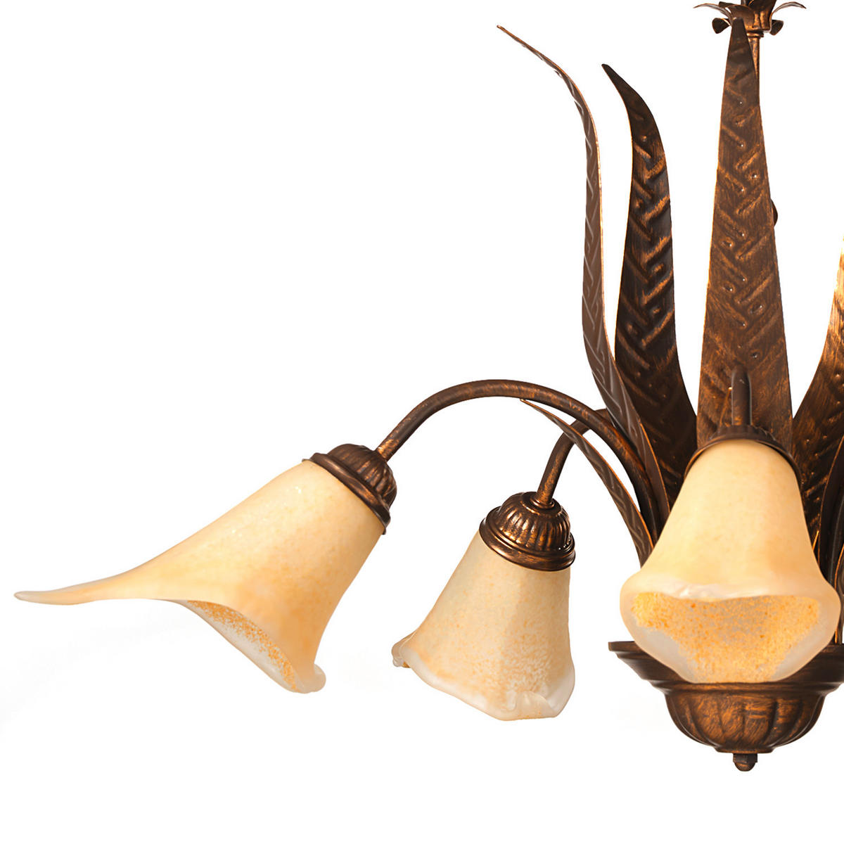 KRONLEUCHTER 75/75/100 cm   - Bronzefarben, KONVENTIONELL, Glas/Metall (75/75/100cm)