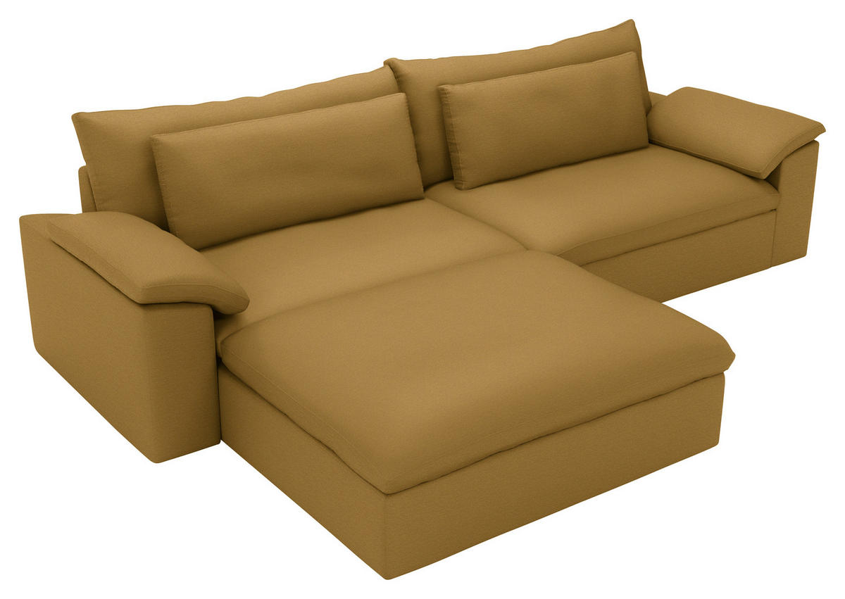 ECKSOFA  Chenille Currygelb  - Currygelb/Schwarz, Modern, Kunststoff/Textil (198/306cm) - Carryhome
