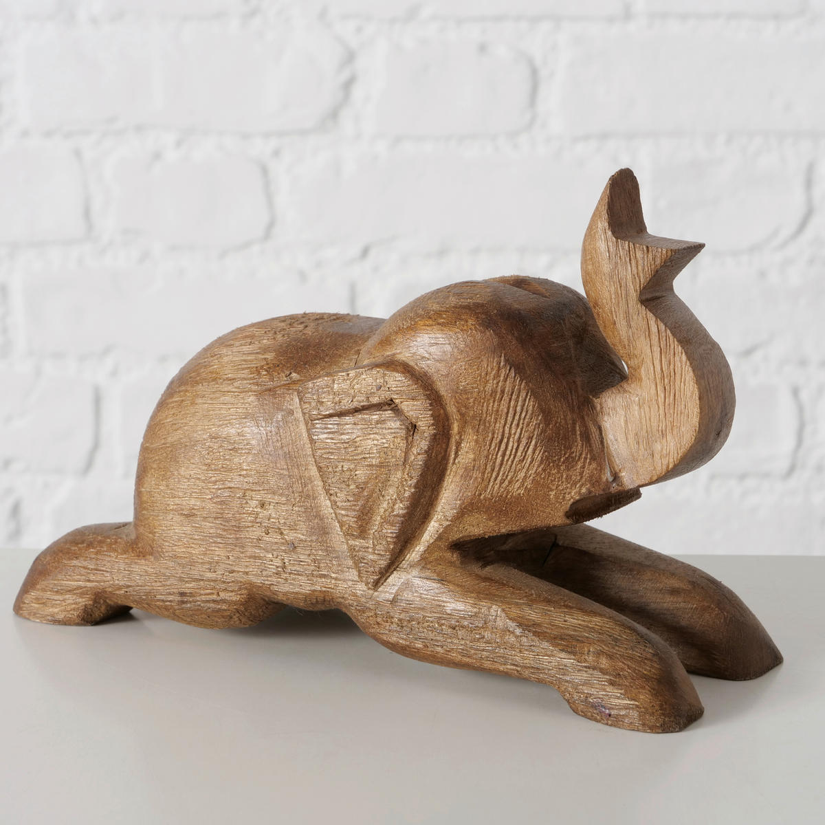 DEKOR ELEFÁNT - világosbarna, Design, fa (18,4/8,9/12cm)