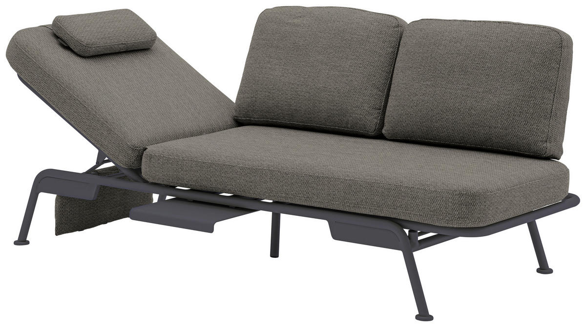 GARTENBANK 198/78/81 cm  Aluminium  - Graphitfarben/Grau, Design, Textil/Metall (198/78/81cm) - Zebra 