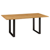 ESSTISCH in Holz, Metall 150/90/76 cm  - Eichefarben/Schwarz, Konventionell, Holz/Metall (150/90/76cm) - Venda