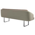 SITZBANK 255/89/68 cm Velours, Flachgewebe Sandfarben, Graugrün Metall  - Sandfarben/Schwarz, Design, Textil/Metall (255/89/68cm) - Dieter Knoll