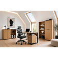 AKTENSCHRANK Eiche furniert, massiv Eichefarben  - Eichefarben, Natur, Holz/Holzwerkstoff (73/189/38cm) - Linea Natura