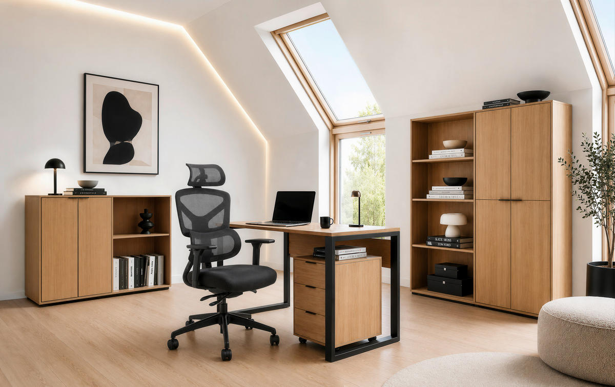 AKTENSCHRANK 73/189/38 cm  - Eichefarben, Natur, Holz/Holzwerkstoff (73/189/38cm) - Linea Natura