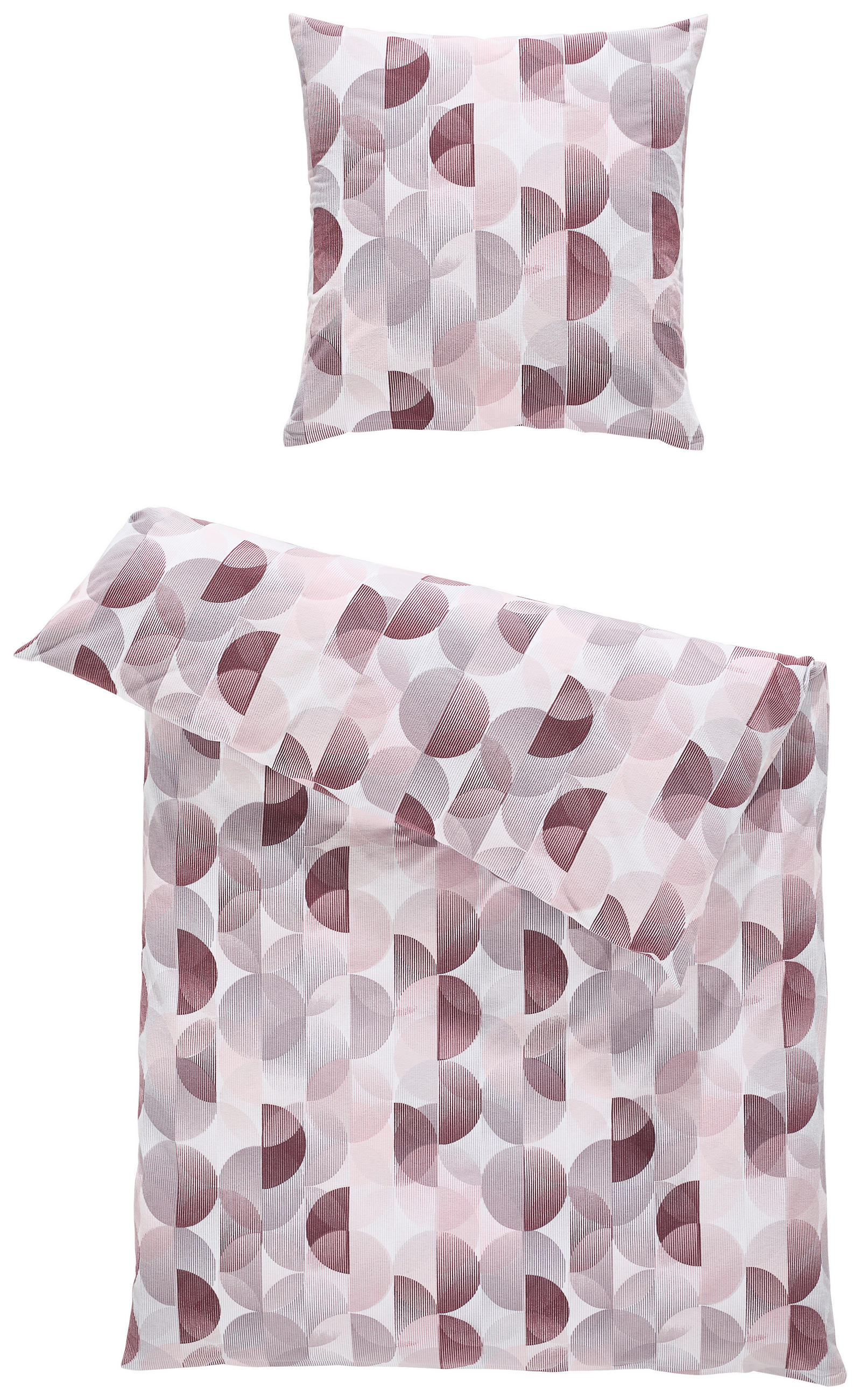 BETTWÄSCHE 2-teilig Biber 135/200 cm  - Beere, Design, Textil (135/200cm) - Janine