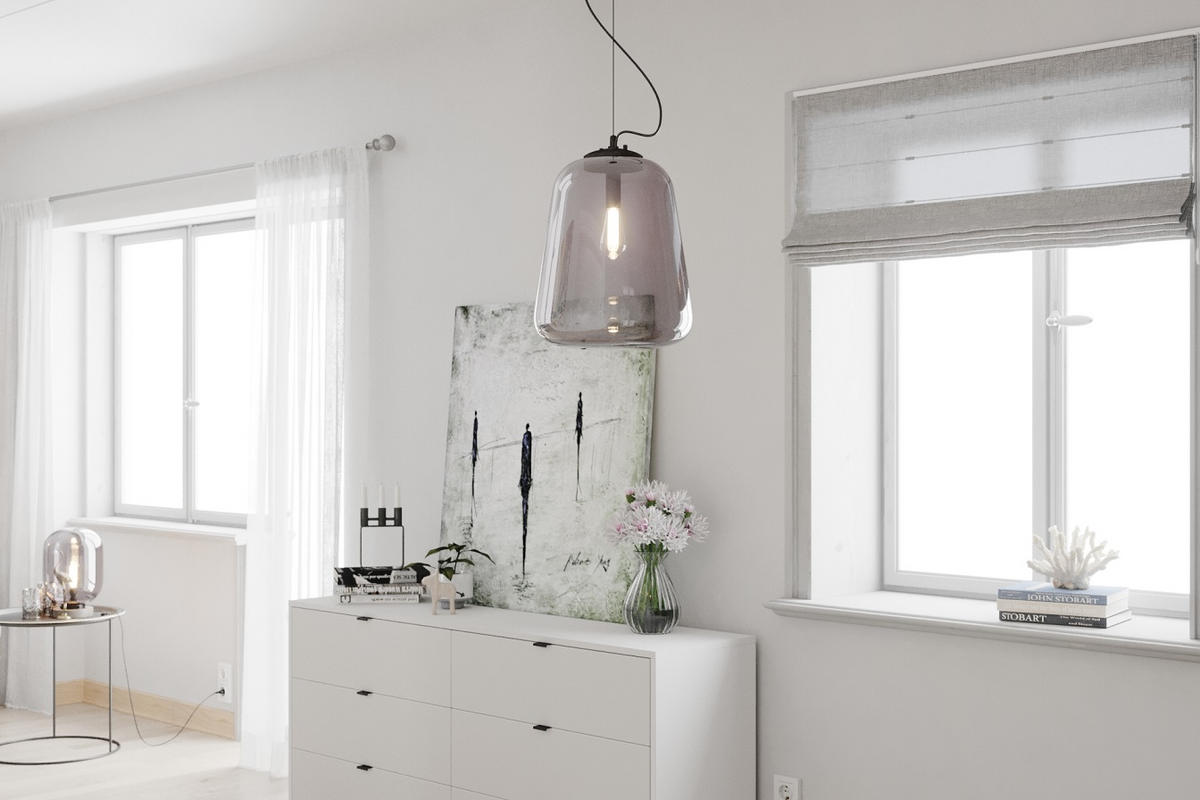 HÄNGELEUCHTE LEOLA 33/178 cm   - Schwarz/Grau, Design, Glas/Metall (33/178cm) - By Rydéns