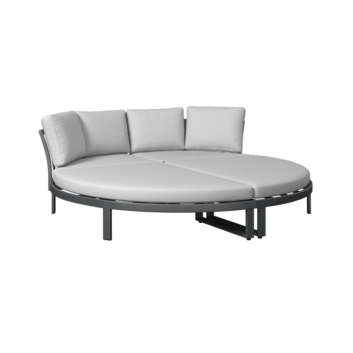 SONNENINSEL 200/66/200 cm  - Anthrazit/Grau, MODERN, Textil/Metall (200/66/200cm) - Ambia Garden