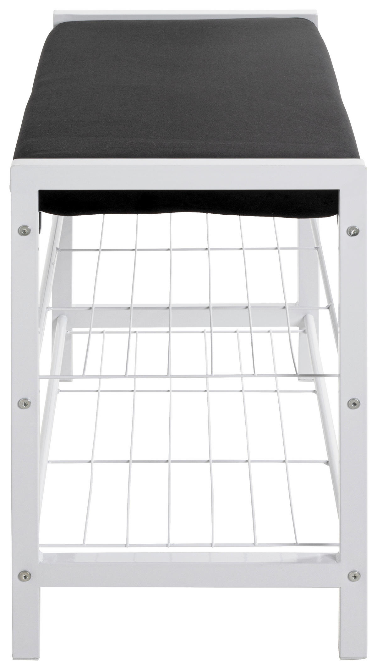 HALLBÄNK 75/50/32 cm  - vit/svart, Basics, metall/textil (75/50/32cm) - Best Price