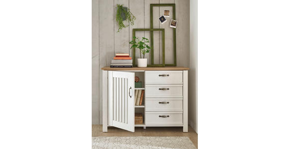 KOMMODE , 117/86/41 cm, 4 Schublade(n)  - Silberfarben/Eiche Artisan, LIFESTYLE, Holzwerkstoff/Metall (117/86/41cm) - Landscape