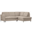 ECKSOFA in Chenille Beige  - Beige/Schwarz, MODERN, Holz/Textil (241/184cm) - Carryhome