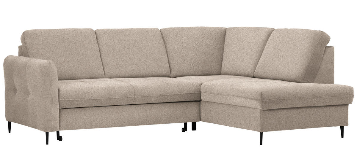 SAROKKANAPÉ textil bézs  - bézs/fekete, Modern, textil/fa (241/184cm) - Hom`in