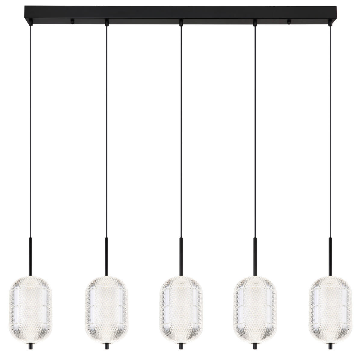 LED-HÄNGELEUCHTE 118/15/120 cm  - Klar/Schwarz, KONVENTIONELL, Kunststoff/Metall (118/15/120cm) - Globo