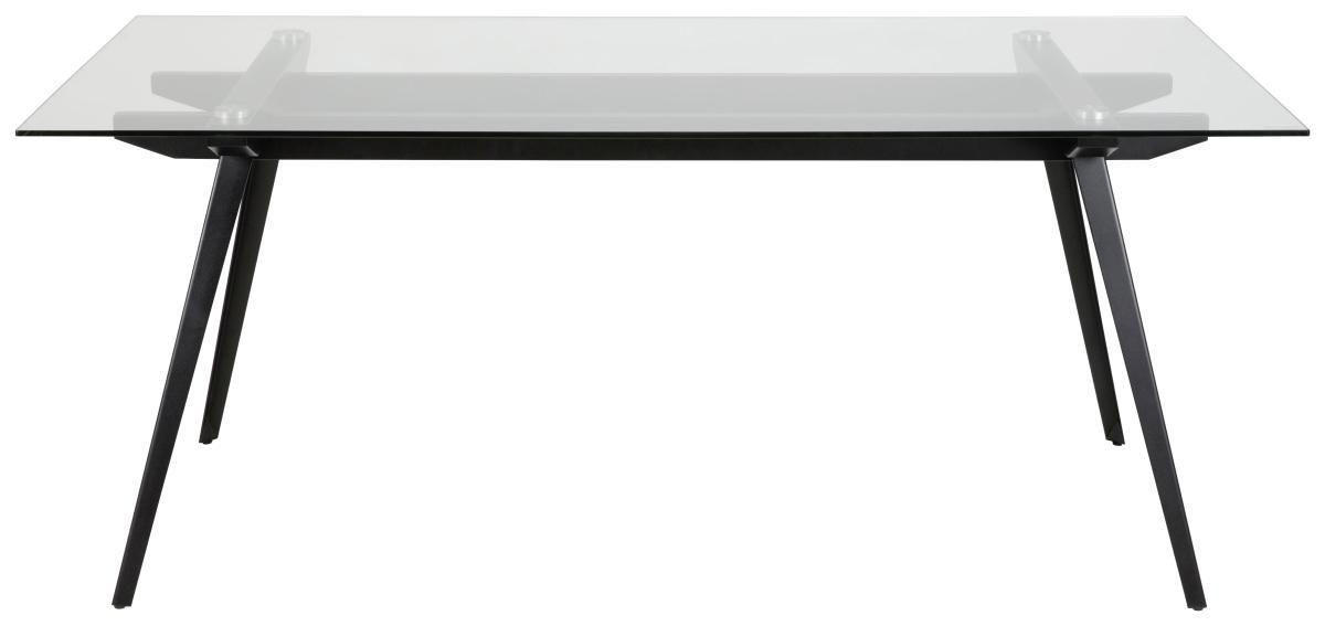MASĂ din metal, sticlă 180/90/75 cm   - negru, Design, sticlă/metal (180/90/75cm) - Carryhome